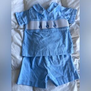 Easter toddler boys matching two-piece outfit by The Beaufort Bonnet Company.